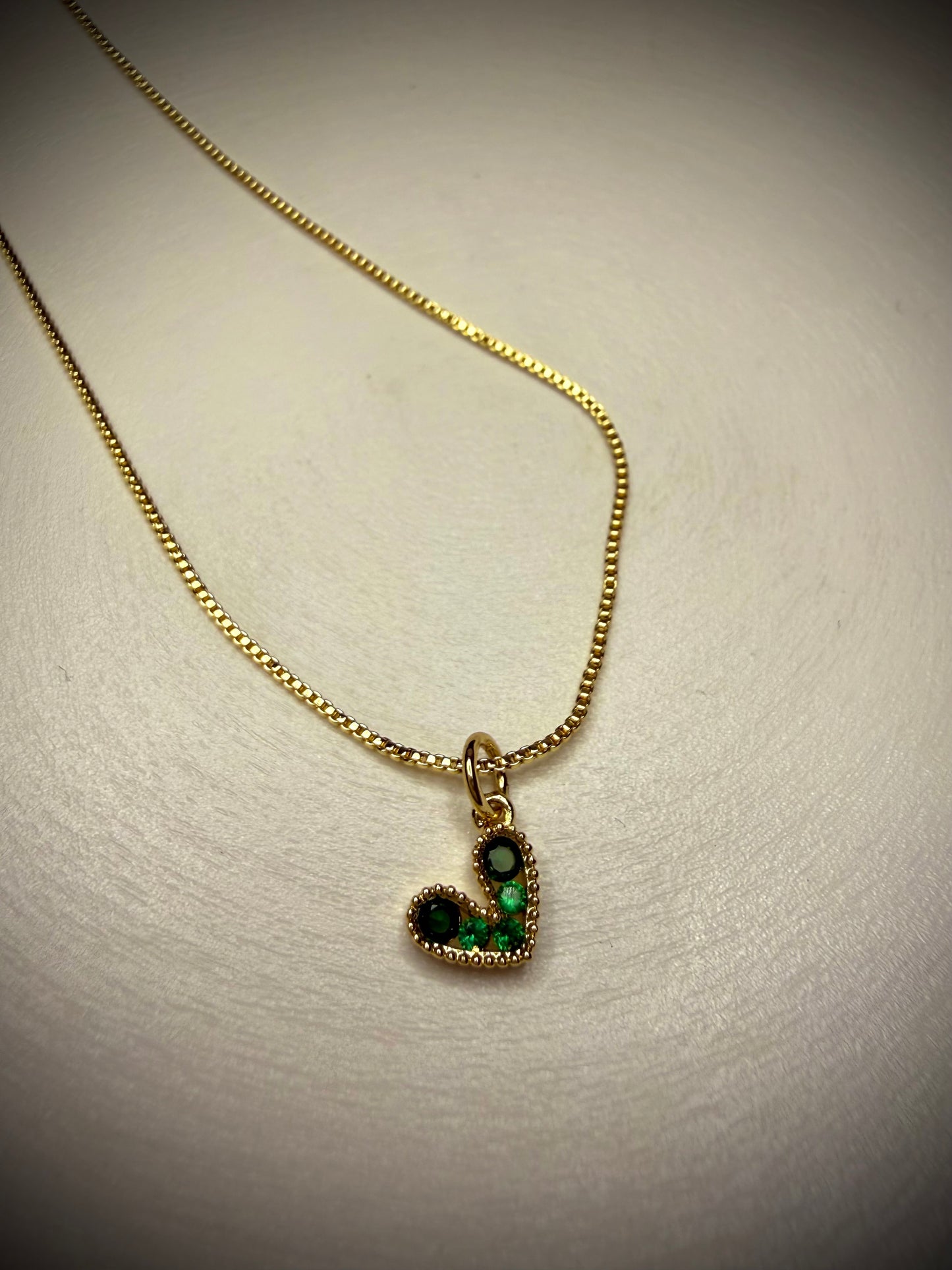 Collar Green Heart Shine (Baño de Oro 18K)