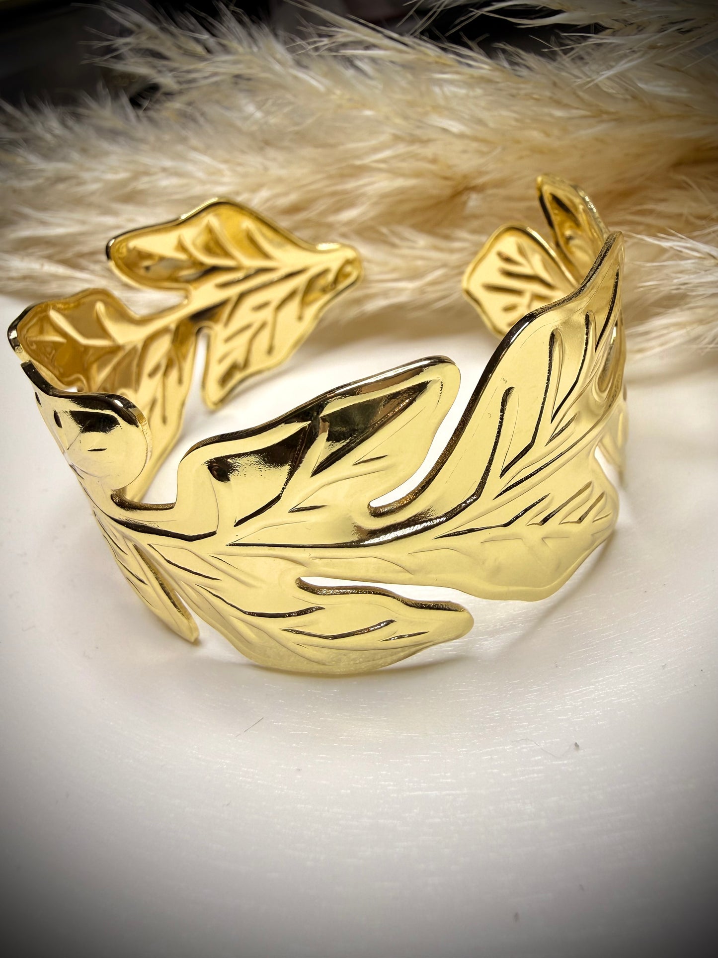 Brazalete Hojas de Oro (Baño de oro 18K) - Ajustable