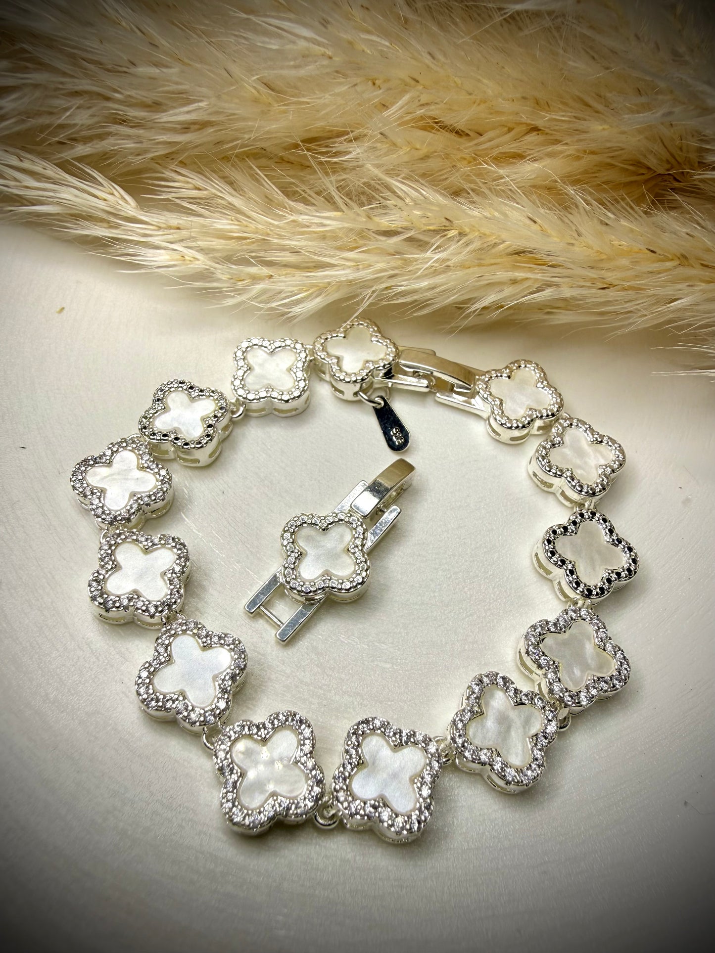Pulsera Flor de Nácar (Plata Italiana 925)