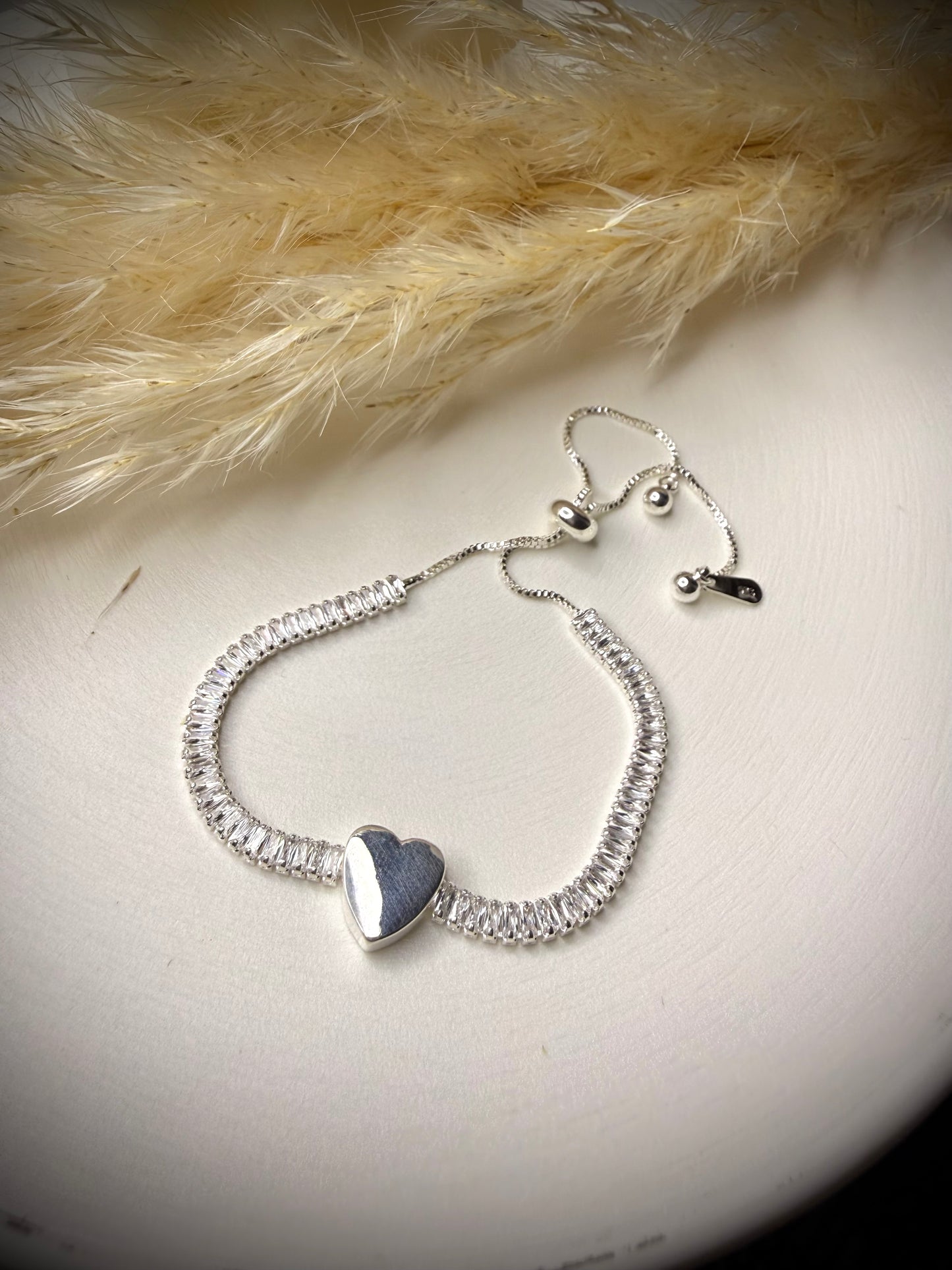 Pulsera Corazón Radiante (Plata Italiana 925) - Ajustable