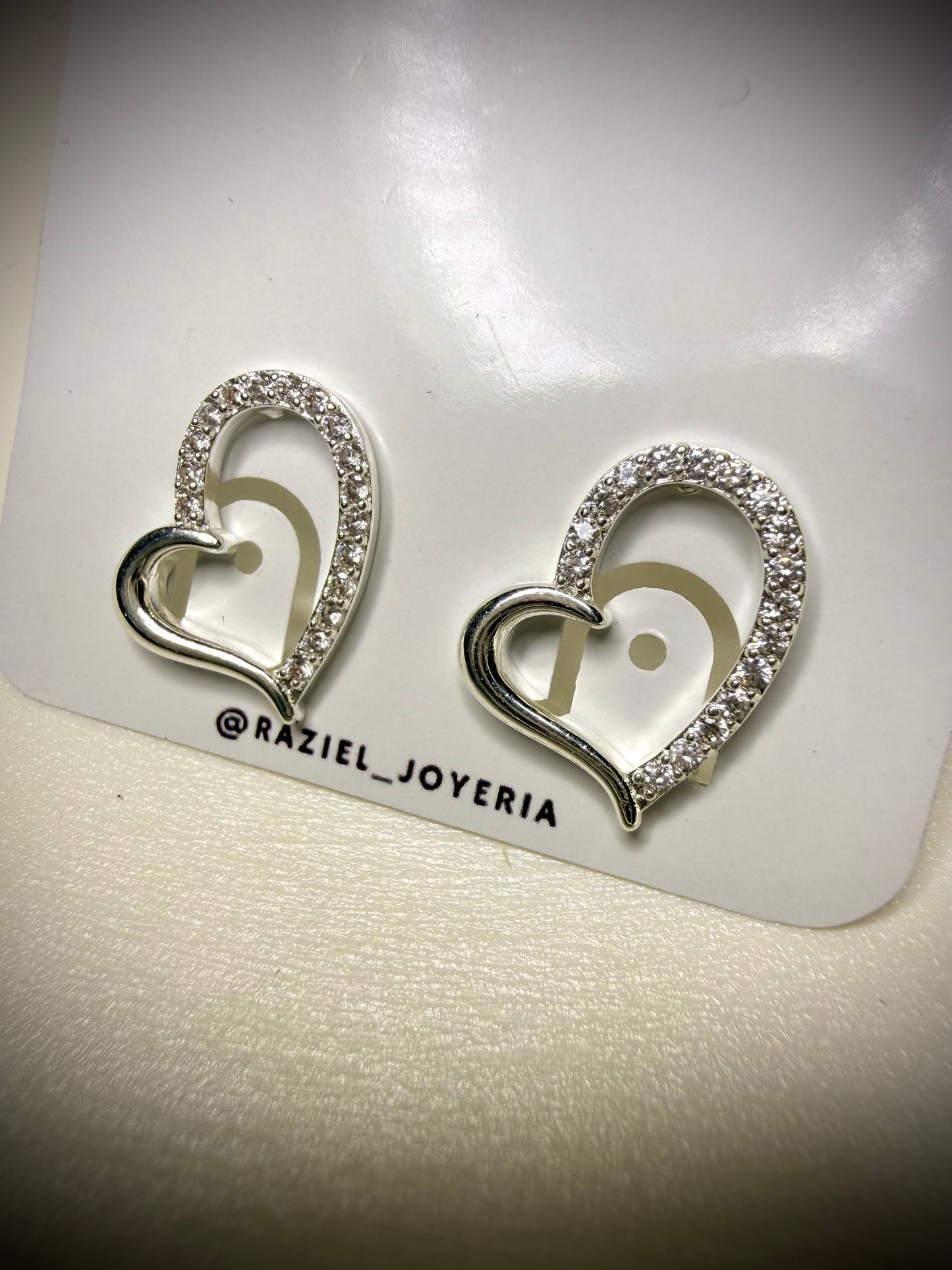 Aros Corazón Doble Pavé (Plata Italiana 925)