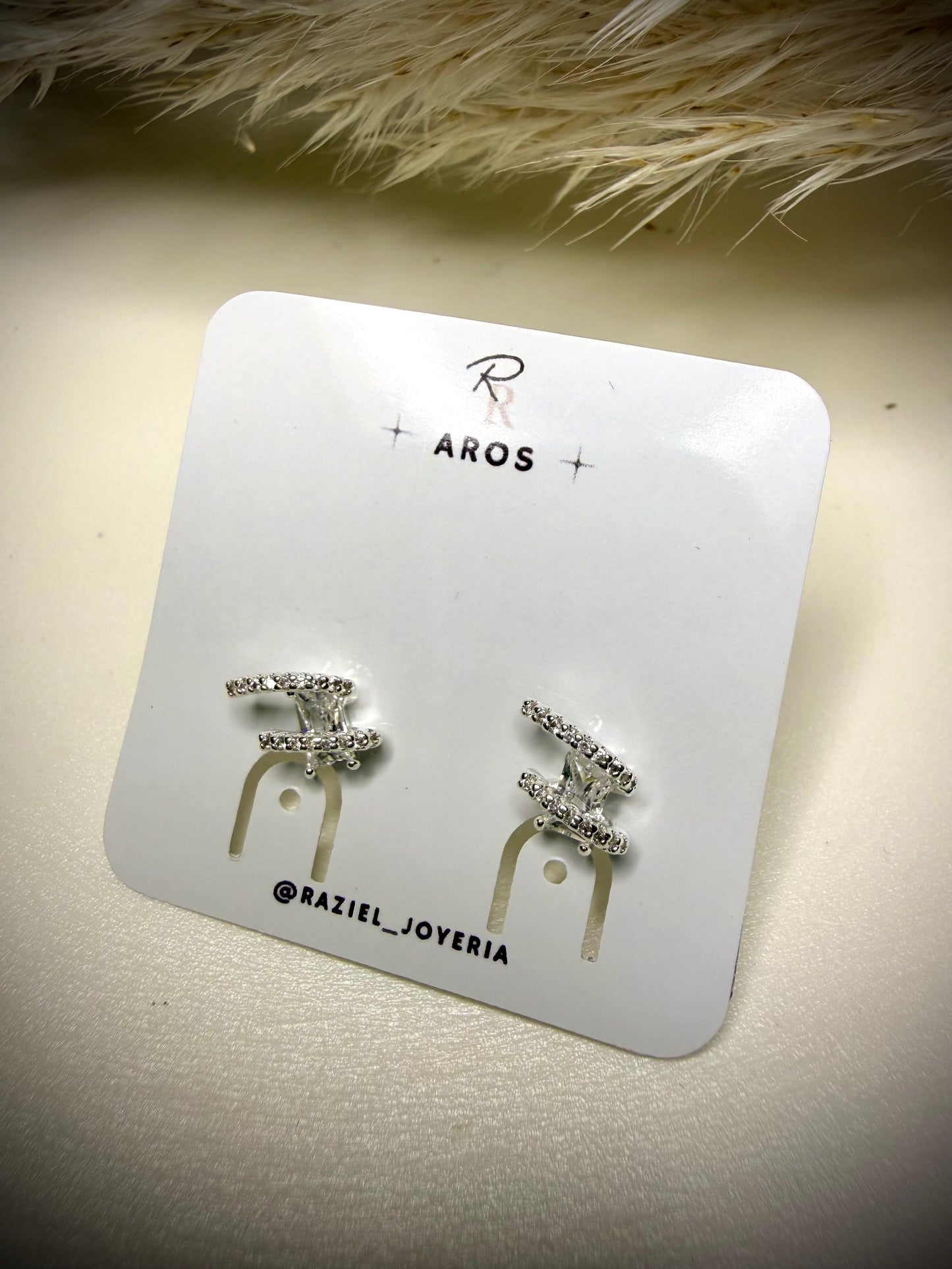 Aros Cruz Brillante con Circonitas (Plata Italiana 925)