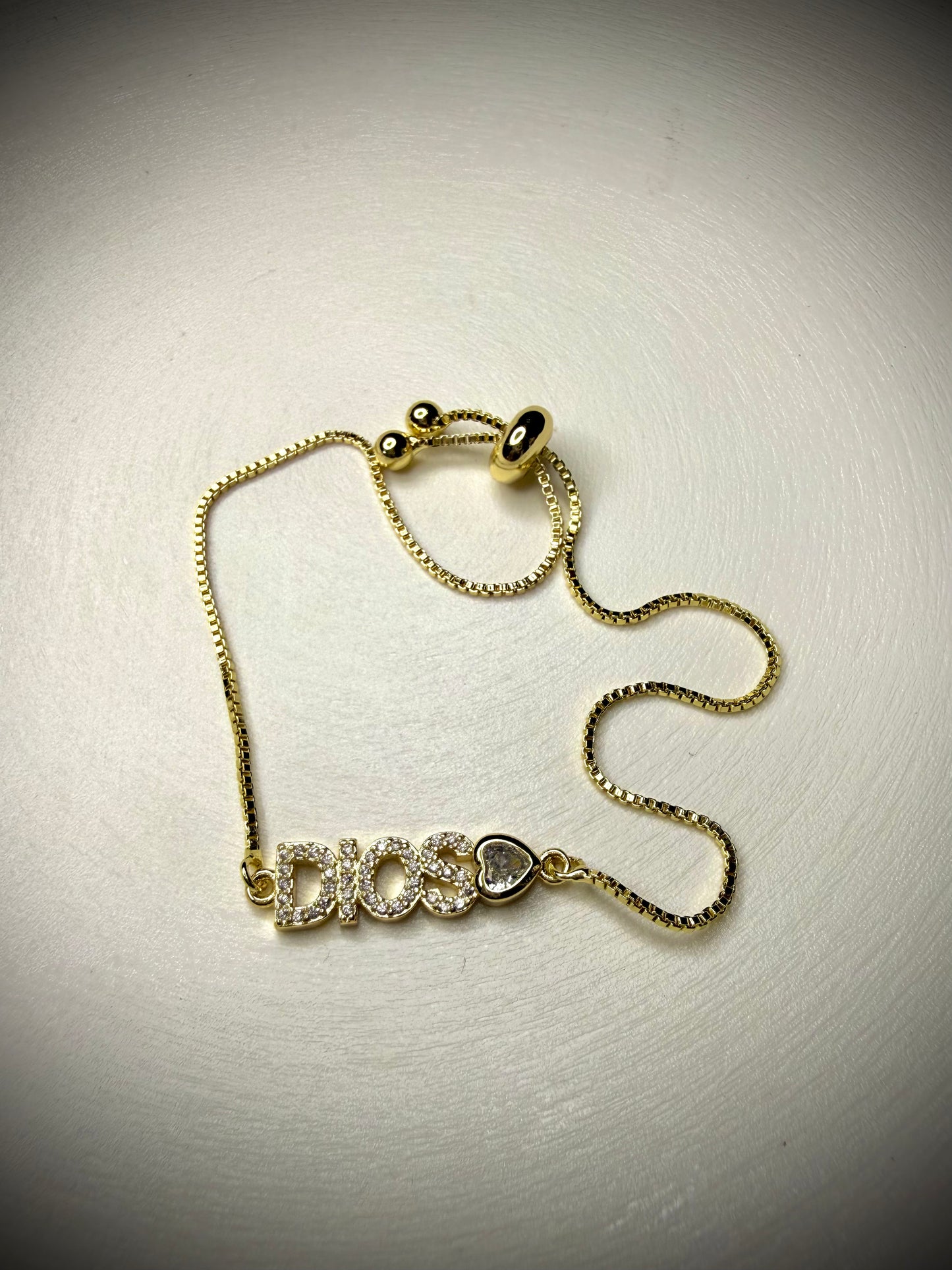 Pulsera Dios Baño de Oro 18K (Ajustable)