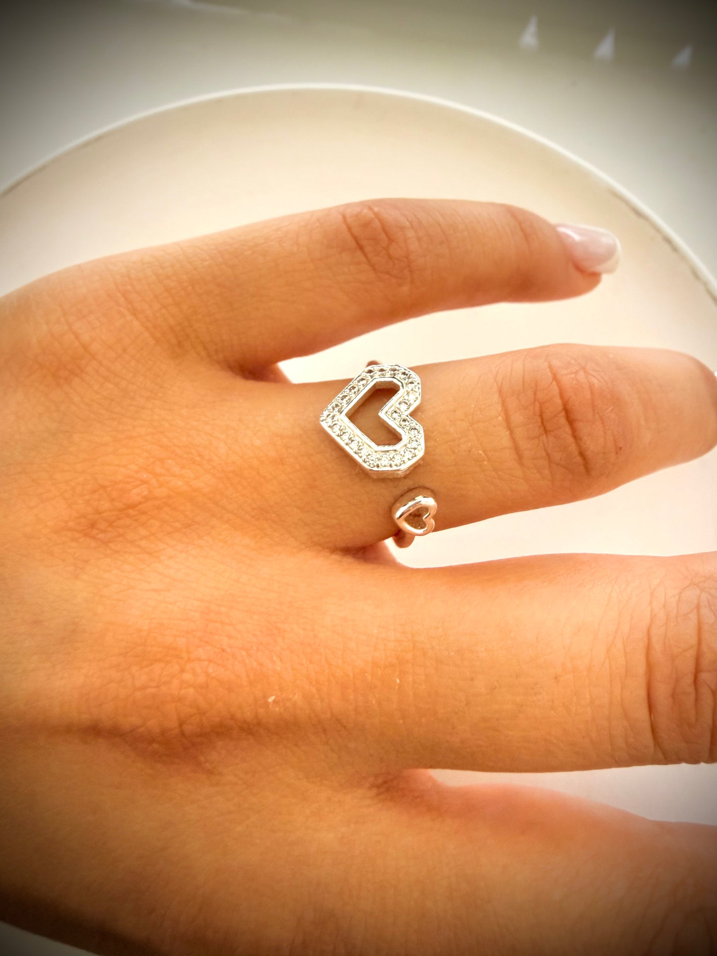 Anillo “corazón” Plata 925 Ajustable