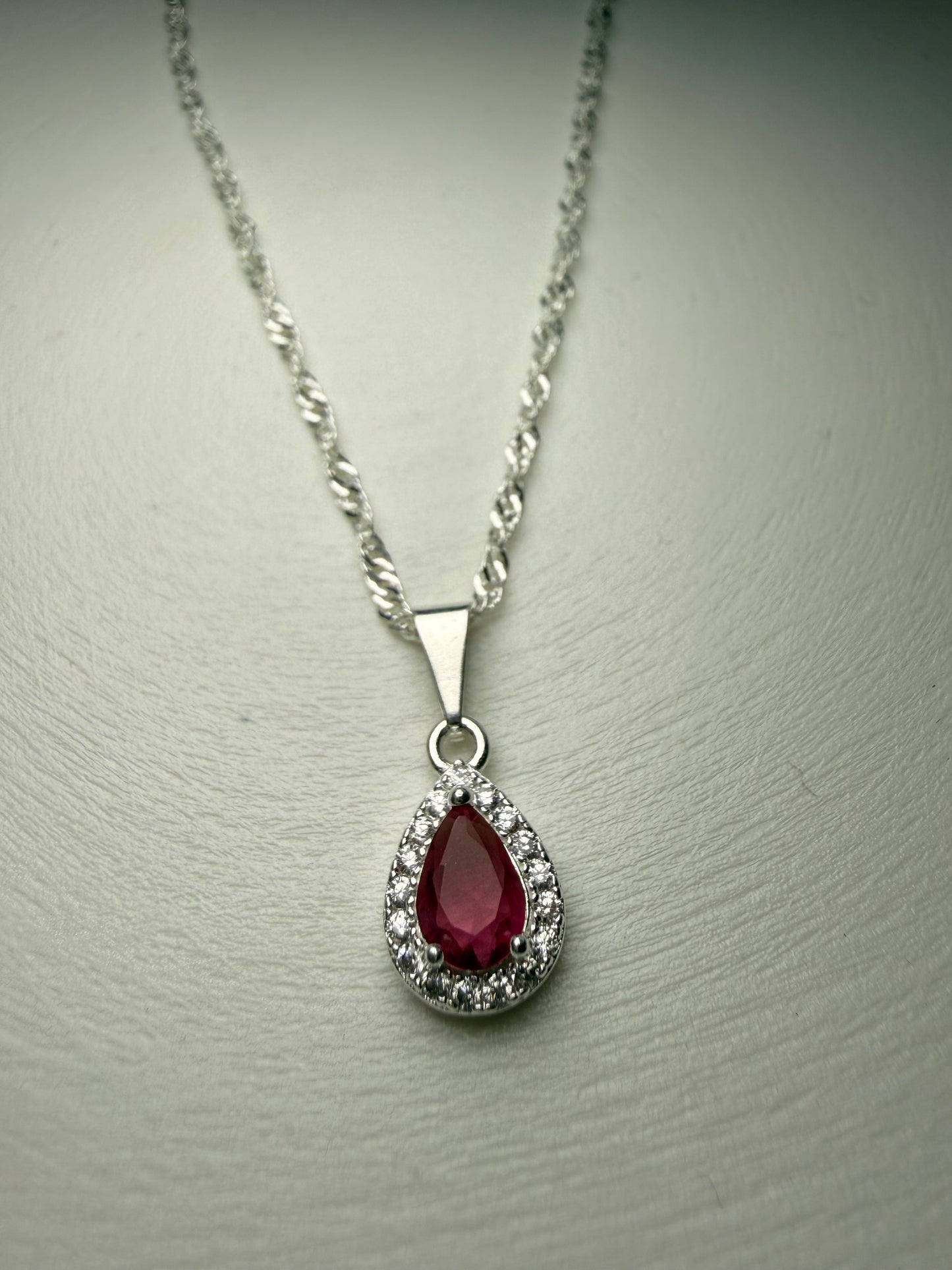 Collar Gota Rosa – Plata 925