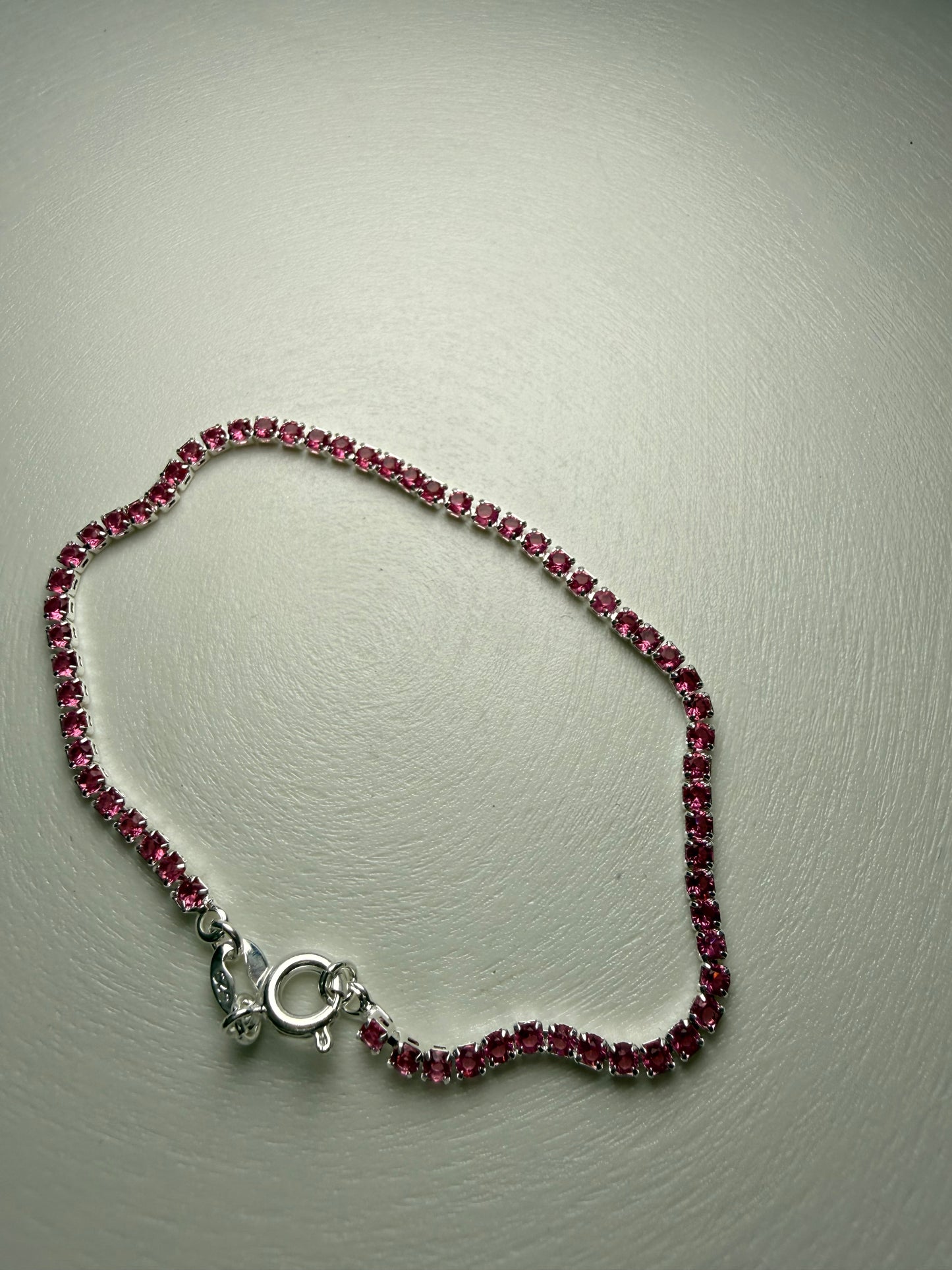 Pulsera Tennis Rosa – Plata 925