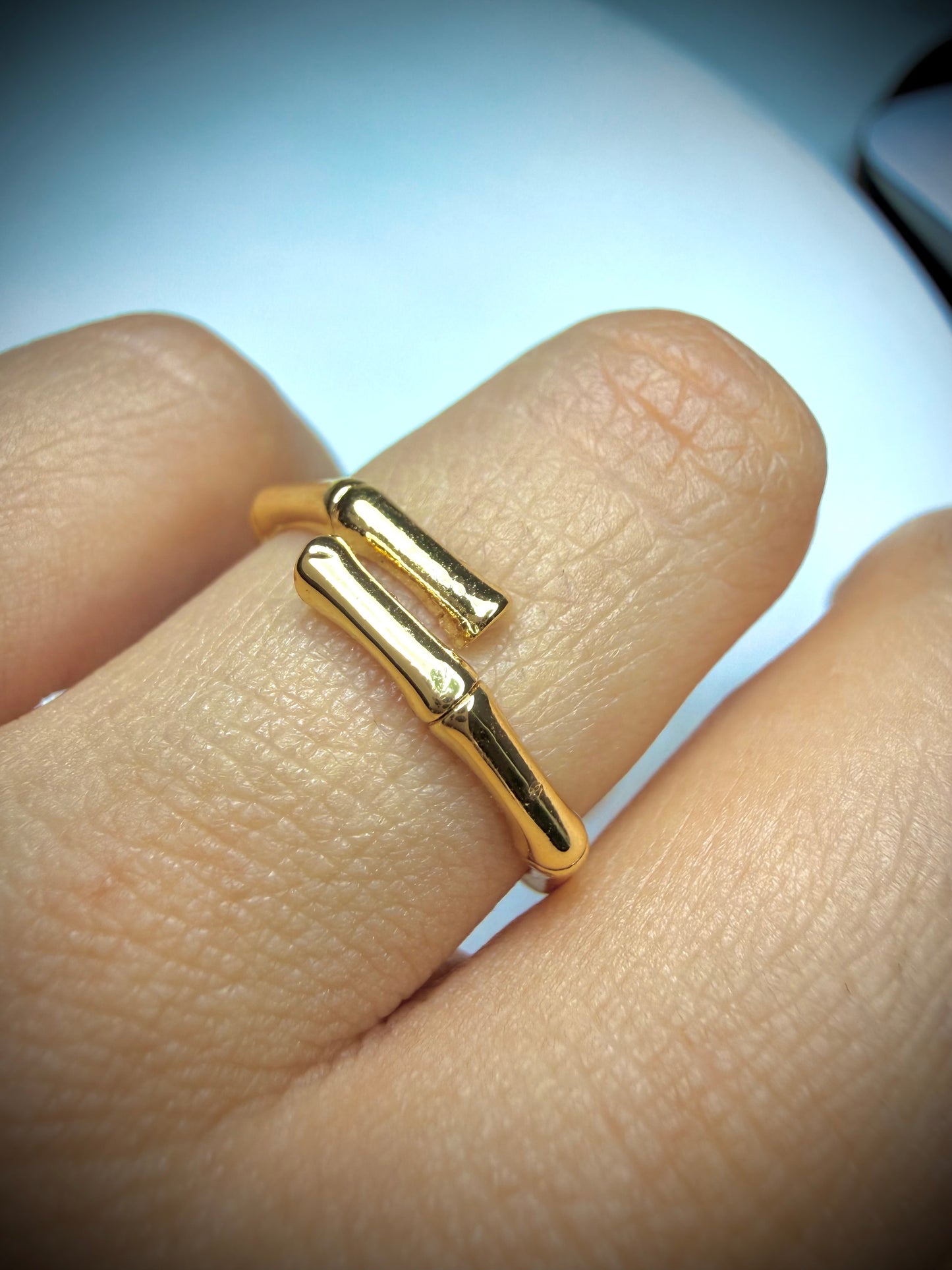 Anillo Macarena Doble Línea (Baño de Oro 18K) Talla ajustable