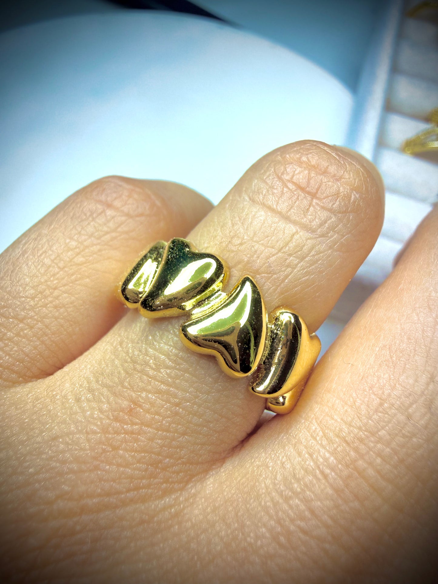 Anillo Valentina Organic Gold (Baño de Oro 18K) Talla ajustable