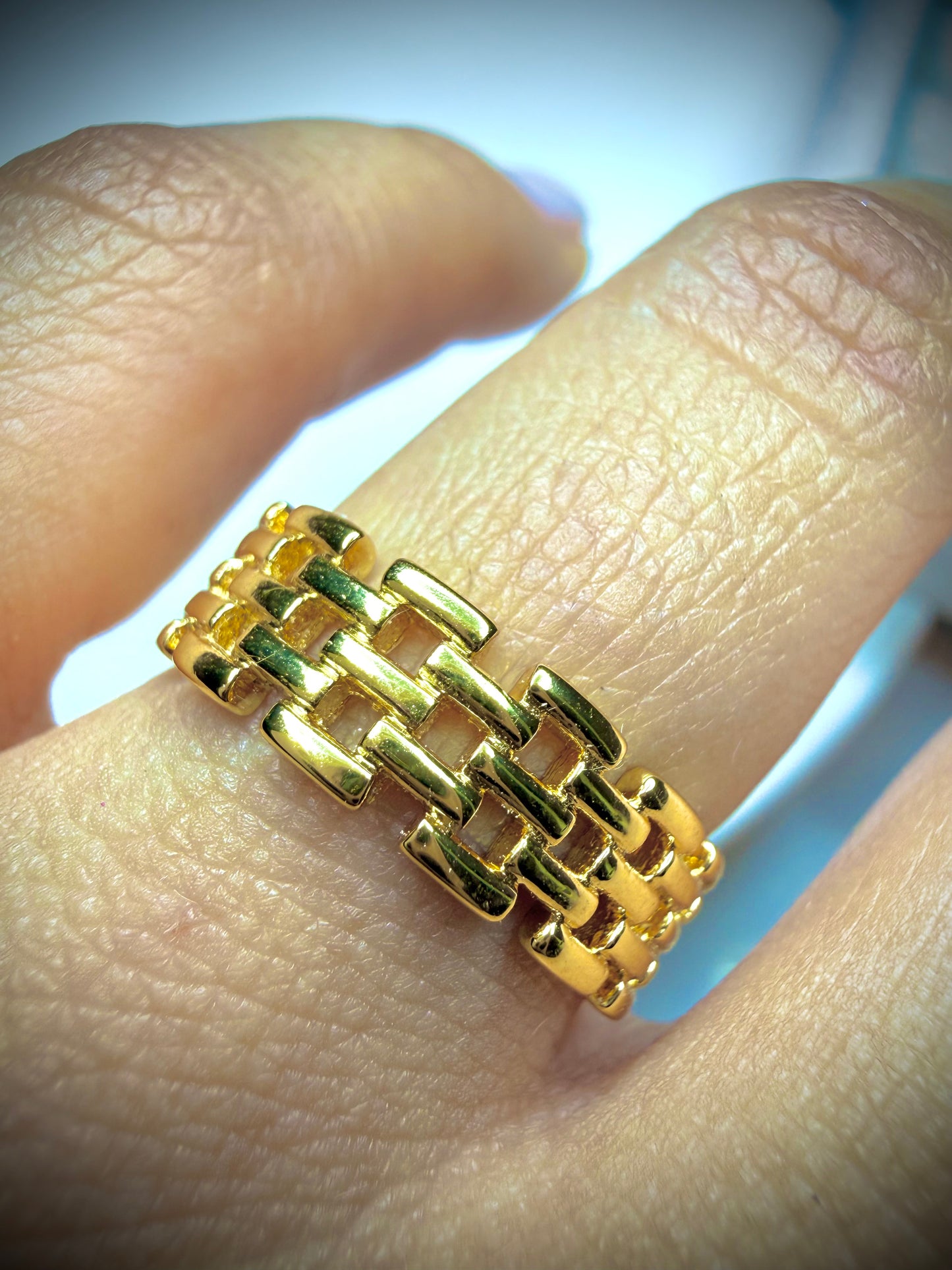 Anillo Jazmin Trenza Gold (Baño de Oro 18K) Talla ajustable