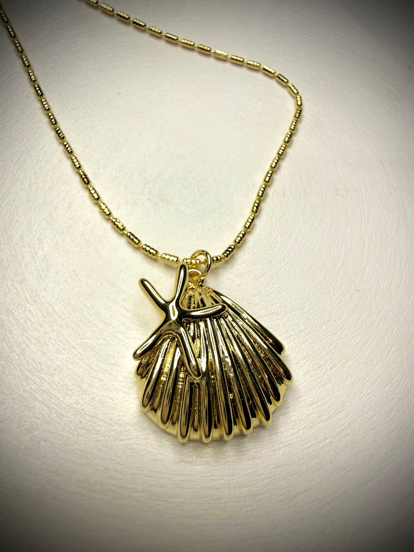 Collar Concha Marina (Baño de Oro 18K)