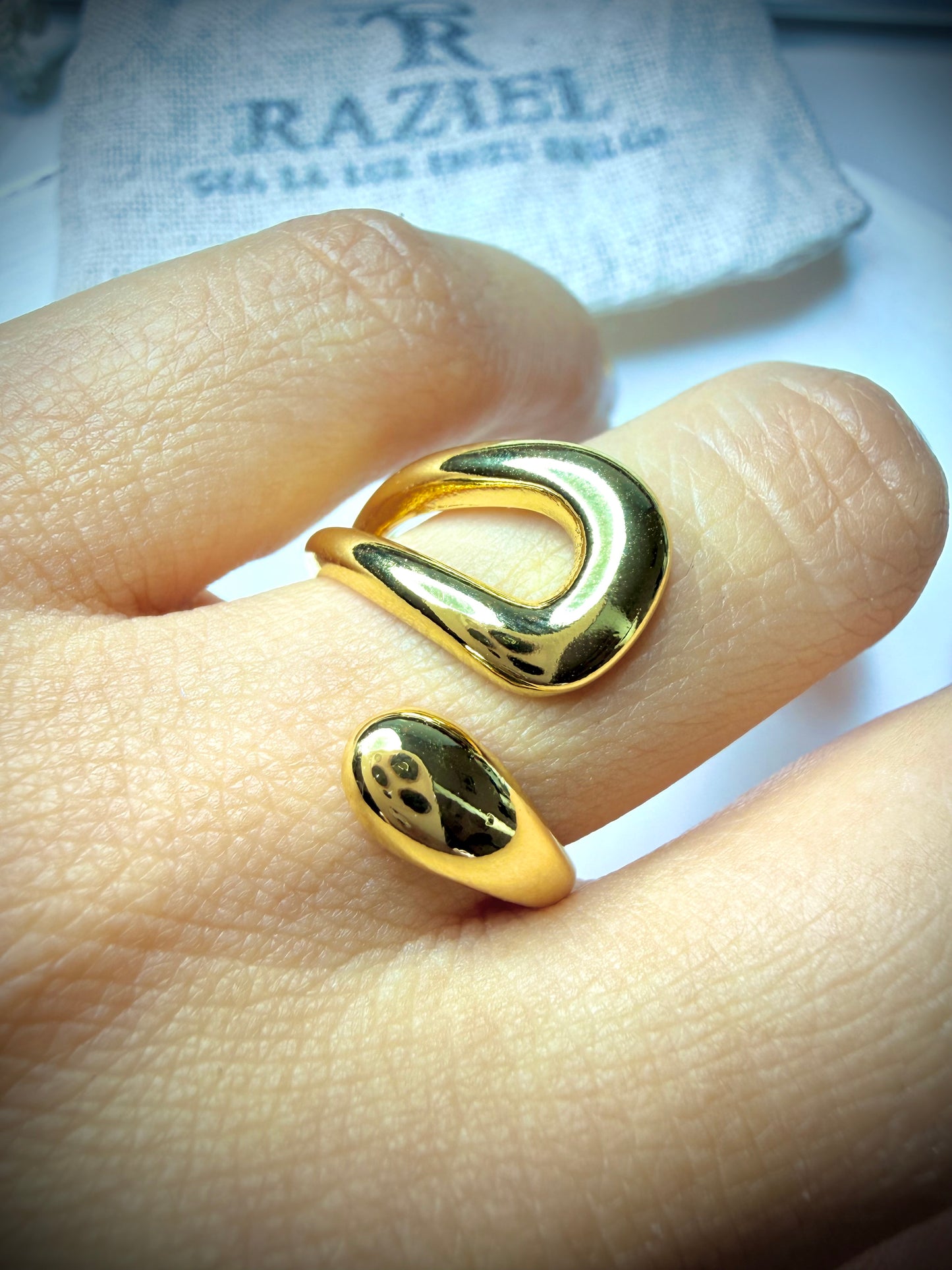 Anillo Ajustable Fluido (Baño de Oro 18K)