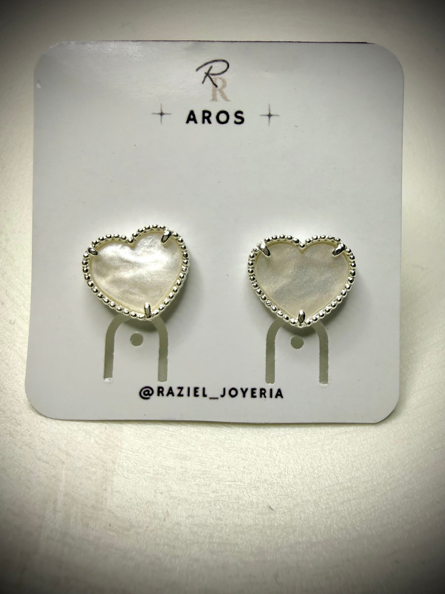 Aros Corazón Nácar (Plata 925)