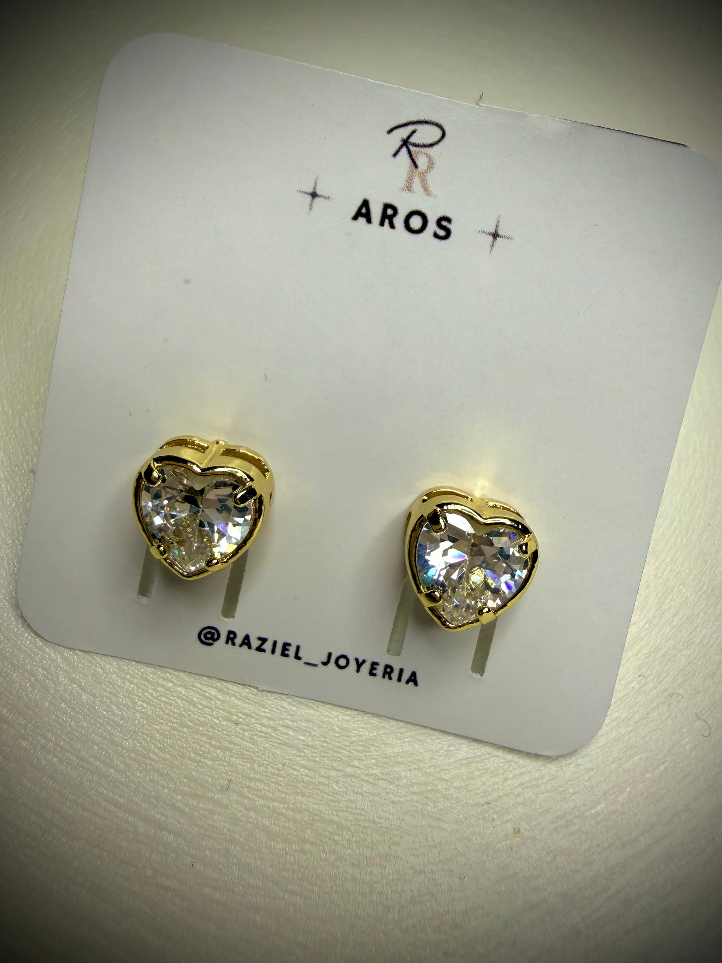 Aros Corazón Gold Crystal (Baño de Oro 18K)