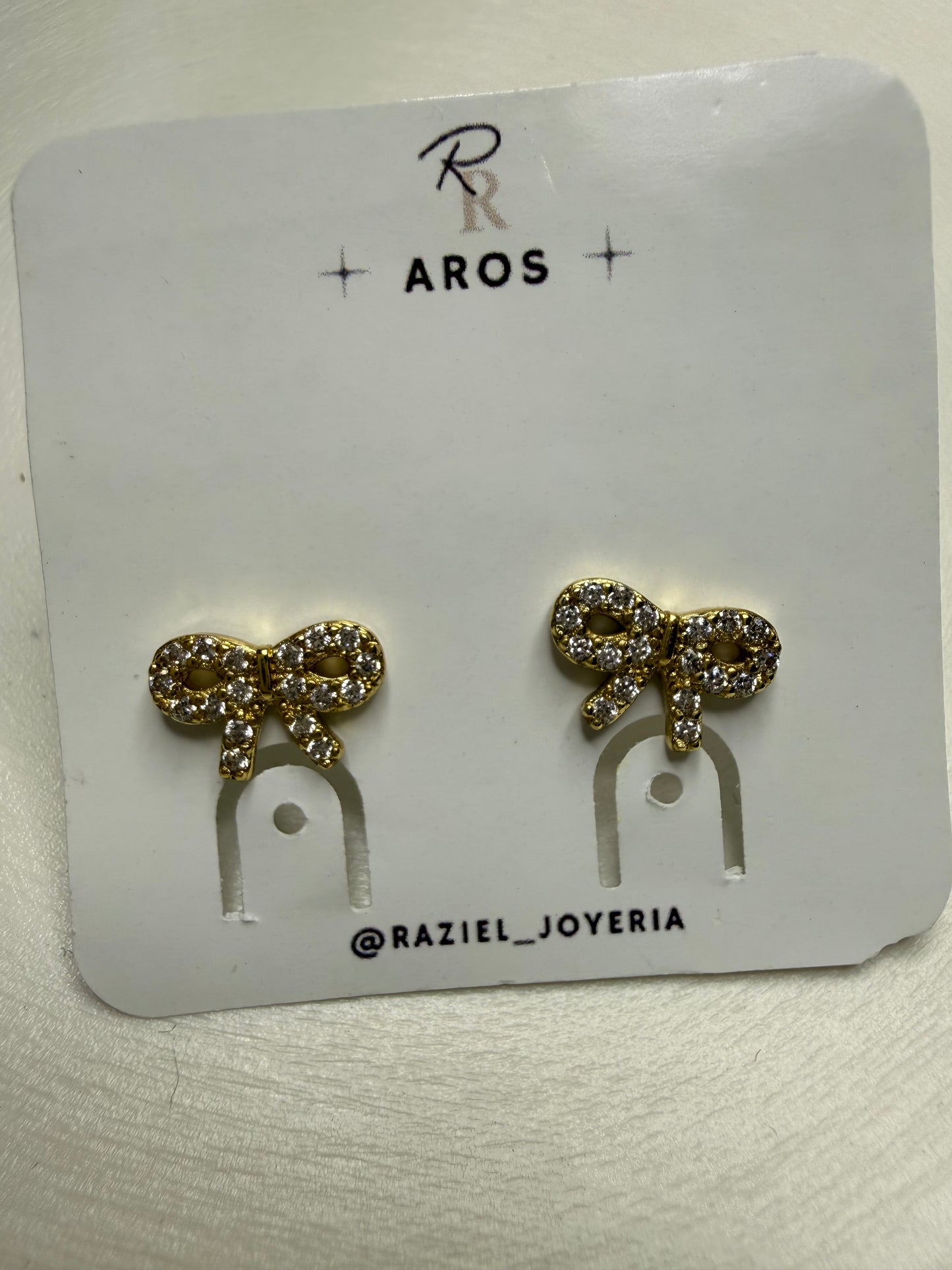 Aros Lazo Gold Crystal (Baño de Oro 18K)
