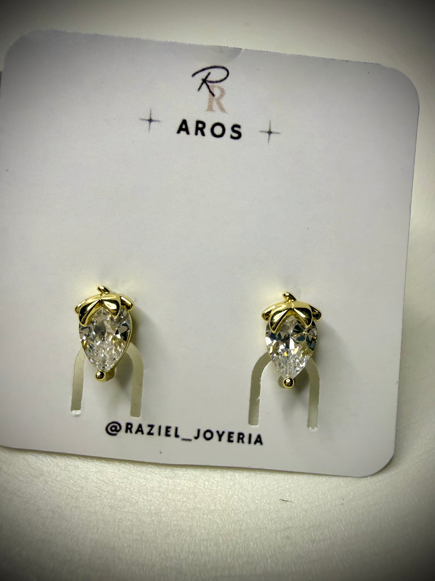Aros Crystal Drop (Baño de Oro 18K)