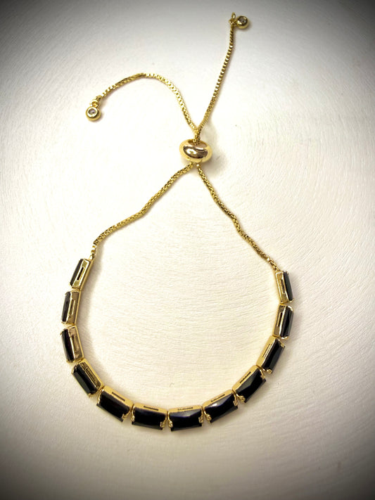 Pulsera Noir Elegance (Baño de Oro 18K)