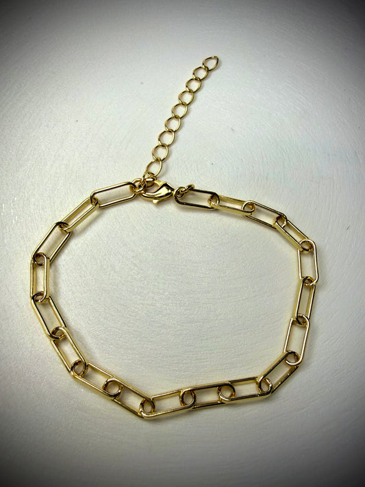 Pulsera Paperclip Chic (Baño de Oro 18K)