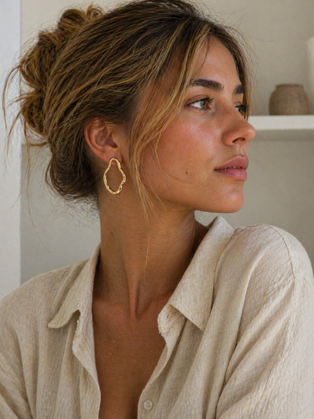 Aros Organic Wave (Baño de Oro 18K)