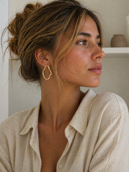 Aros Organic Wave (Baño de Oro 18K)