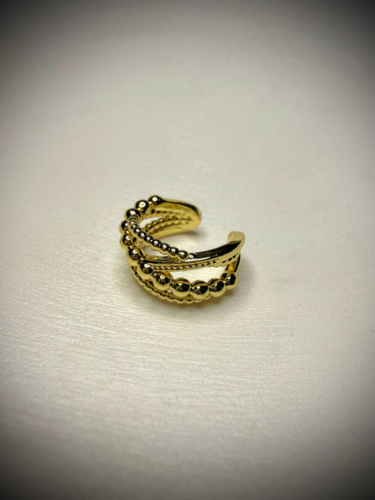 Ear Cuff Triple Línea (Baño de Oro 18K)