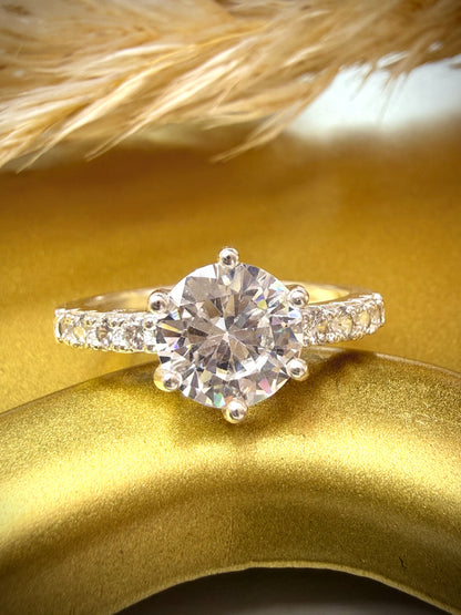 Anillo Solitario Clásico (Plata Italiana 925)