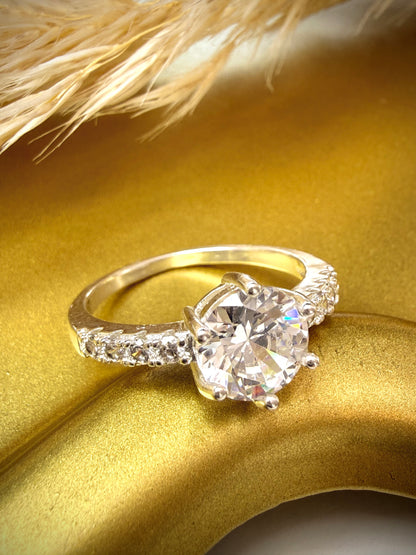 Anillo Solitario Clásico (Plata Italiana 925)