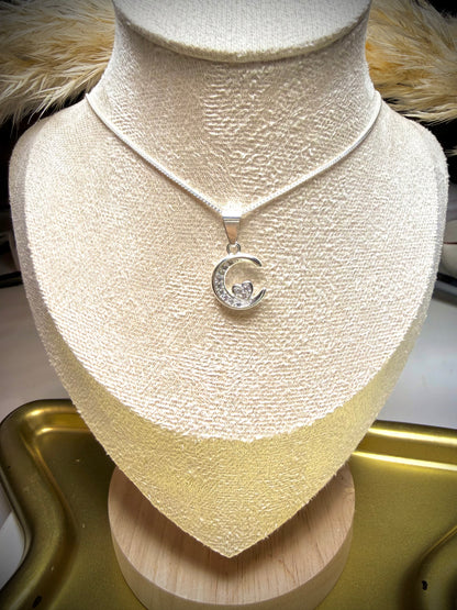 Collar Luna & Corazón (Plata italiana 925) 45cm