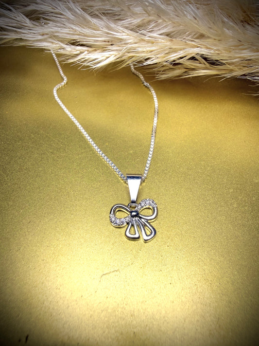 Collar Moño de Cristales (Plata italiana 925) 45cm