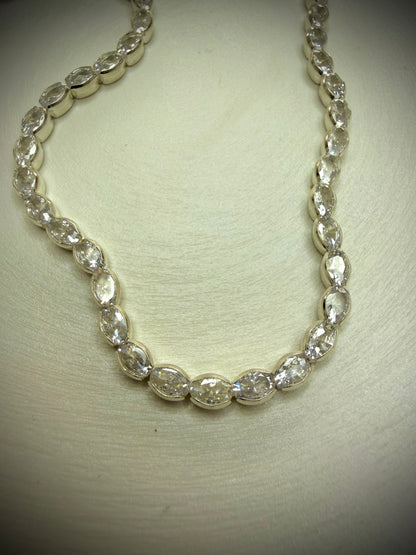 Collar Riviera Oval (Plata italiana 925) 50cm