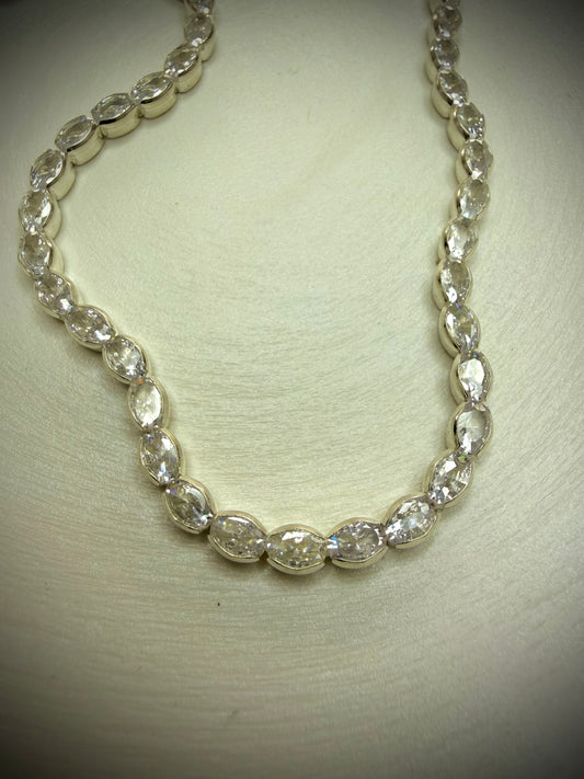 Collar Riviera Oval (Plata italiana 925) 50cm