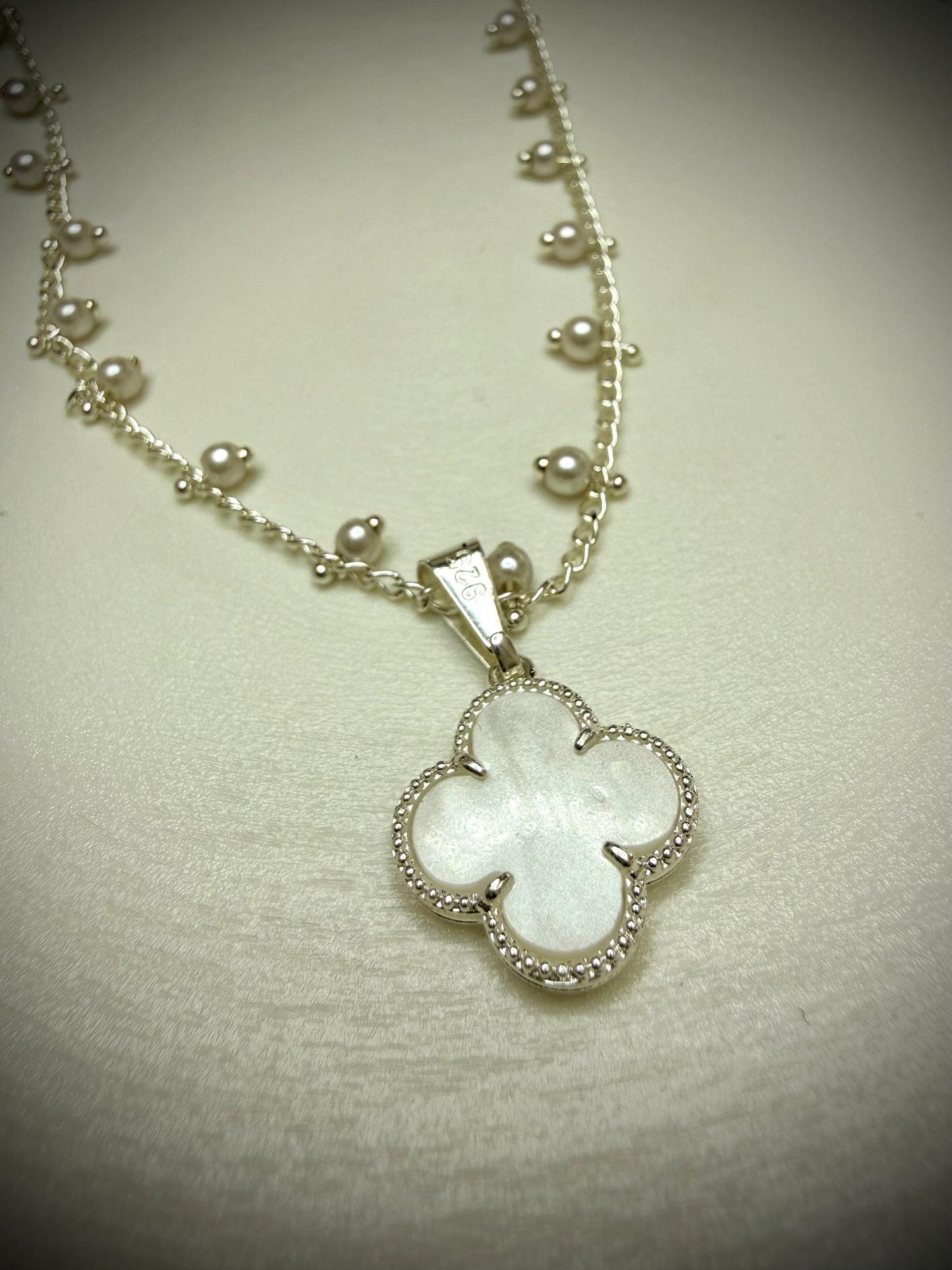 Collar Nácar & Perlas (Plata Italiana 925) 45cm