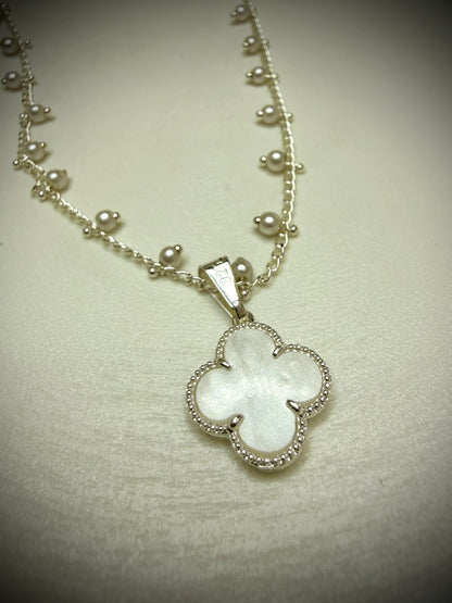 Collar Nácar & Perlas (Plata Italiana 925) 45cm