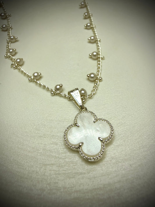 Collar Nácar & Perlas (Plata Italiana 925) 45cm