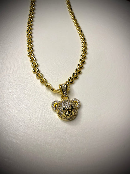 Collar Osito Brillante (Baño de Oro 18K) 45cm
