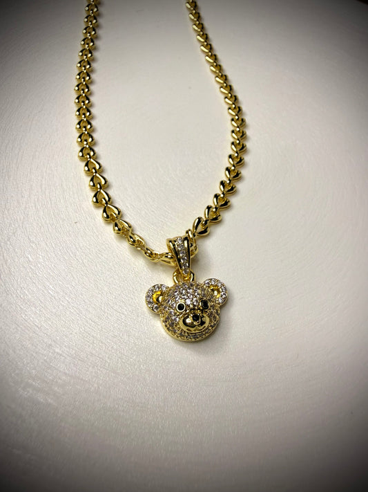 Collar Osito Brillante (Baño de Oro 18K) 45cm