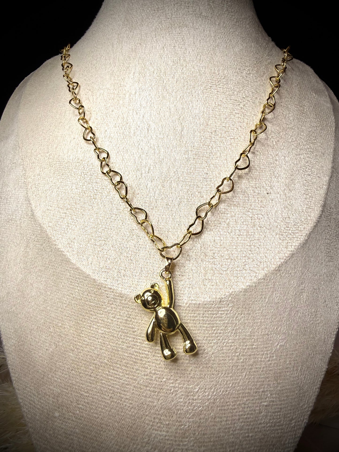 Collar Osito Articulado (Baño de Oro 18K) 50cm