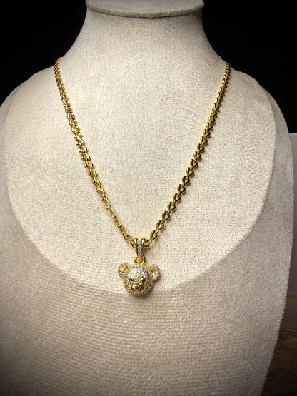 Collar Osito Brillante (Baño de Oro 18K) 45cm