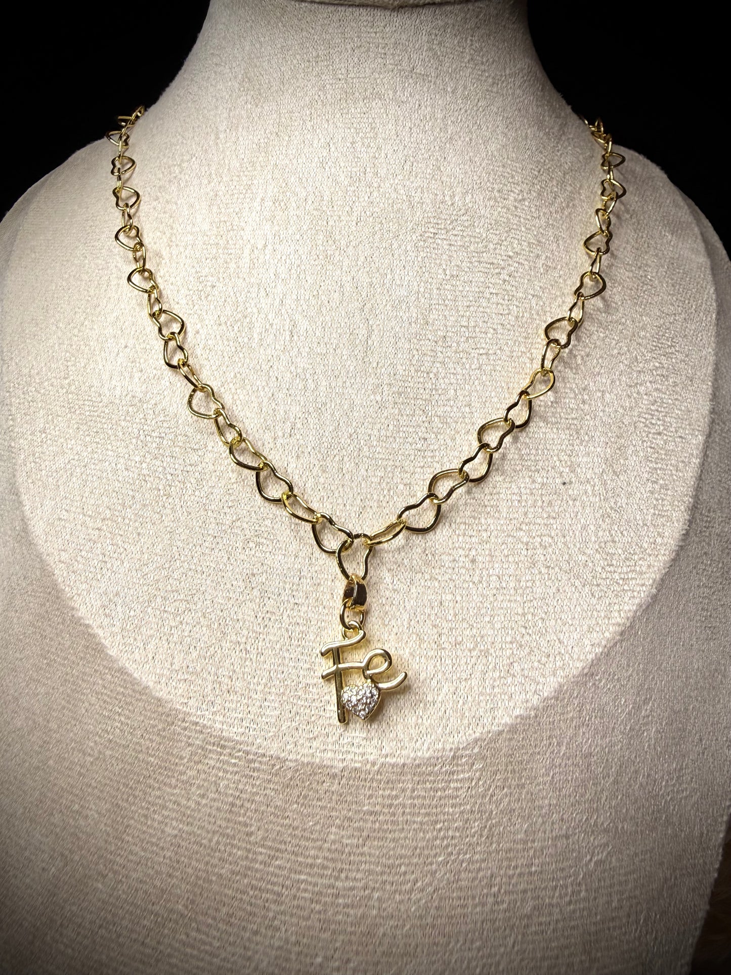 Collar Fé & Corazón (Baño de Oro 18K) 50cm