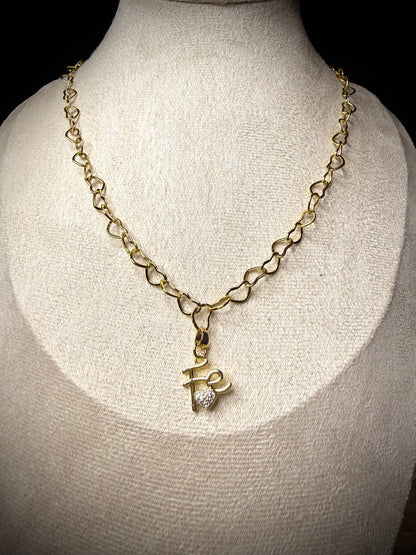Collar Fé & Corazón (Baño de Oro 18K) 50cm