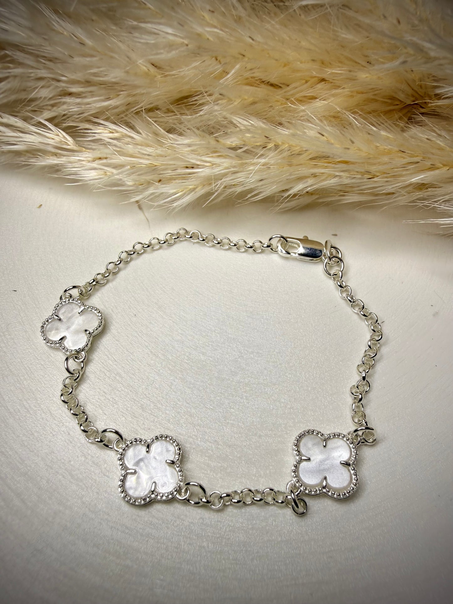 Pulsera Trébol  (Plata Italiana 925)