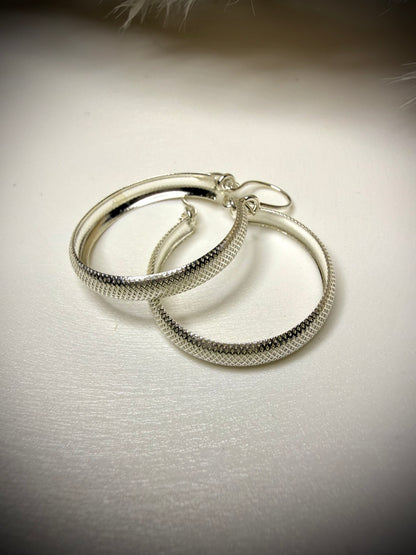 Aros Argolla Texturizada (Plata Italiana 925)