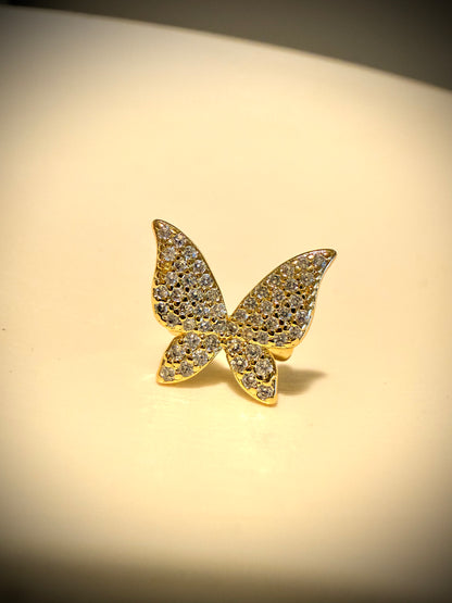 Ear Cuff Mariposa Brillante  (baño de oro 18k)
