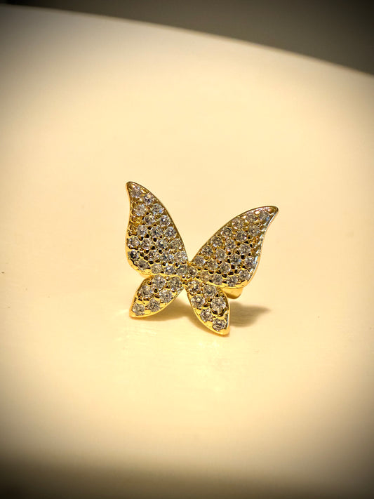 Ear Cuff Mariposa Brillante  (baño de oro 18k)