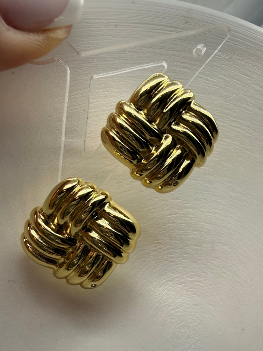 Aros Trama (Baño de Oro 18K)