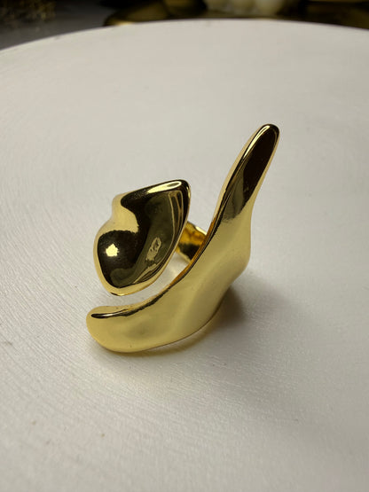 Anillo Trama Dorada (Baño de Oro 18K)