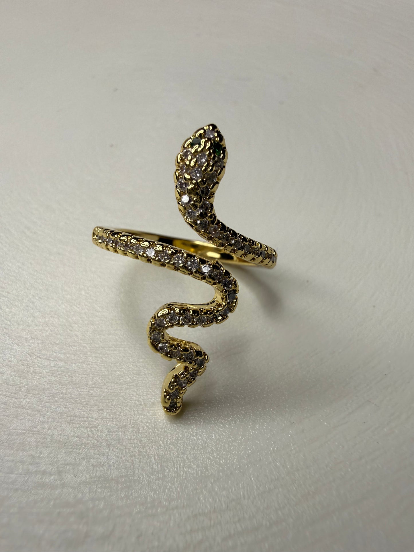 Anillo Serpiente Real (Baño de Oro 18K) Talla 11 - Ajustable