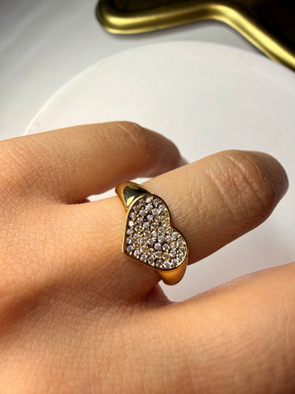 Anillo Corazón de Luz (Baño de Oro 18K)