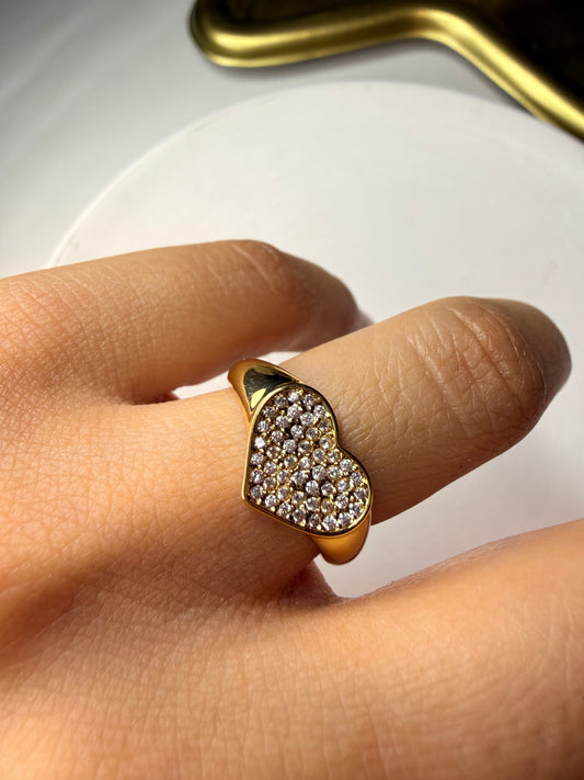 Anillo Corazón de Luz (Baño de Oro 18K)
