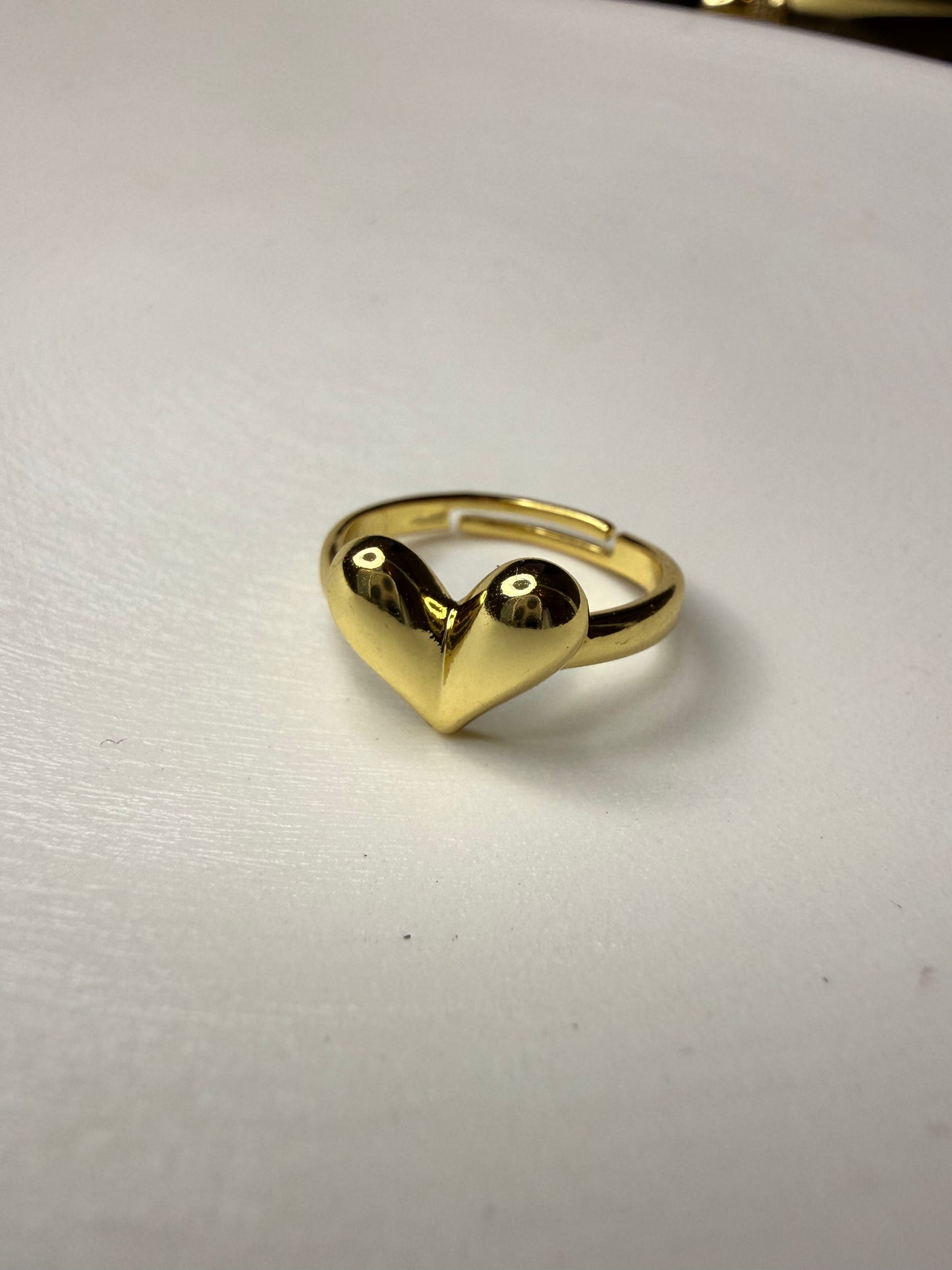 Anillo Corazón Real (Baño de Oro 18K) Talla 13 - Ajustable