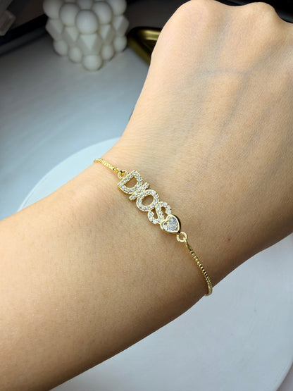 Pulsera Dios Baño de Oro 18K (Ajustable)